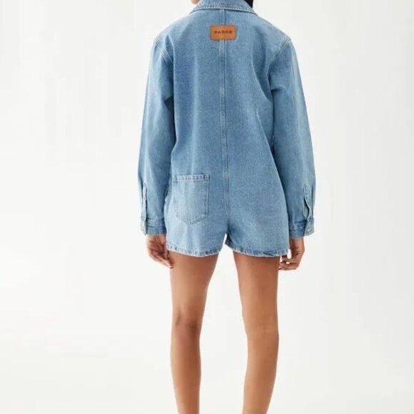 NEW Parke Long Sleeve Denim Romper - Picture 2 of 4